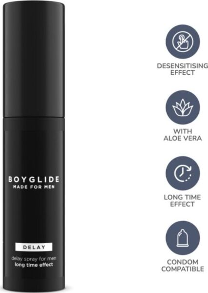 Spray retardant Boyglide Delay d'IntimateLine, flacon de 20 ml