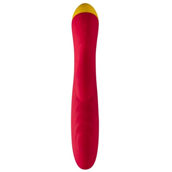 Vibromasseur rabbit ROMP Jazz coloris berry, avec sa branche pour le point G et son bras pour le clitoris