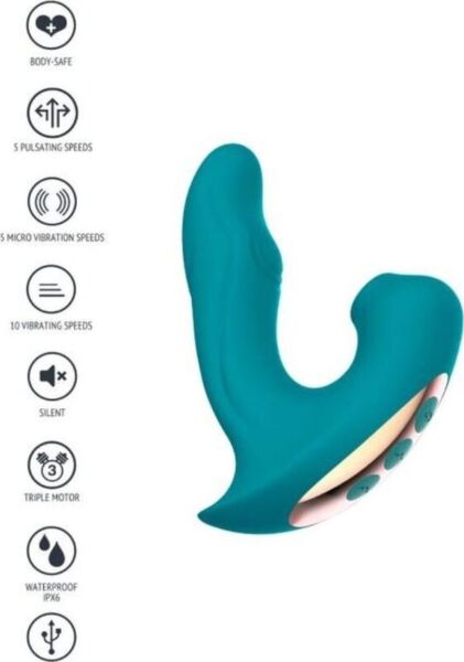Stimulateur clitoridien à succion avec vibration Xocoon Eternal Love Vibe, de couleur verte