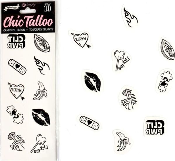 Lot de tatouages temporaires Secret Play Candy Collection
