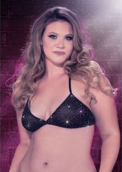Haut de bikini triangle CalExotics Radiance grande taille, avec bretelles tour de cou et détails en strass