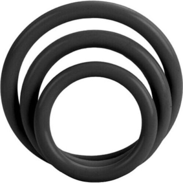Set de trois anneaux péniens CalExotics Tri-Rings, en trois tailles