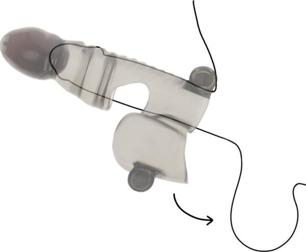 Gaine vibrante pour pénis et testicules Ohmama avec 3 mini-vibromasseurs