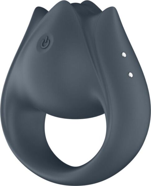 Satisfyer Perfect Pair 2, anneau vibrant en silicone de couleur anthracite