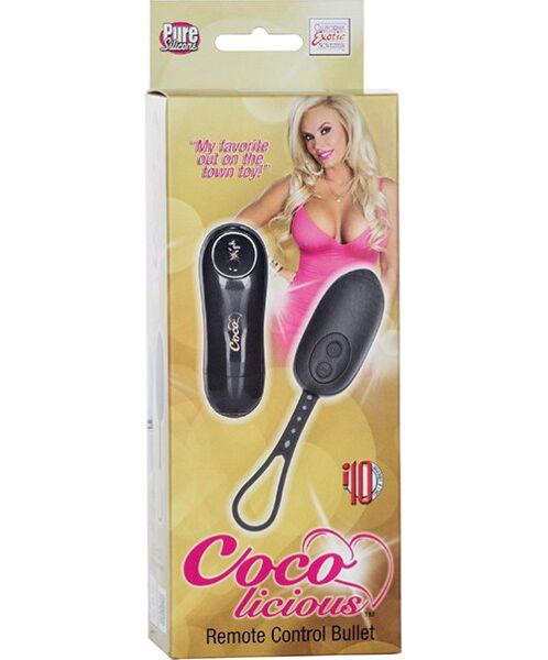 Mini-vibromasseur Calexotics Coco Licious Remote Control noir avec sa télécommande