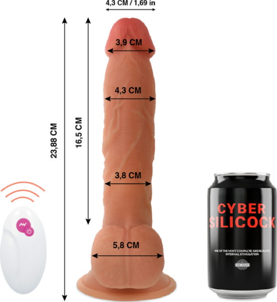 Vibromasseur réaliste Cyber Silicock Mr John avec base ventouse