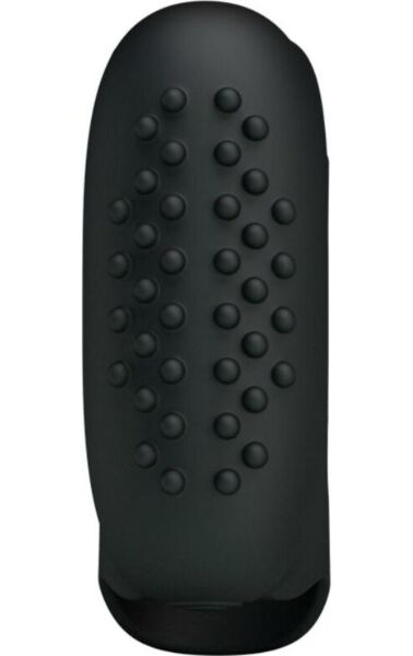 Vibromasseur de doigt Pretty Love Flirtation Steward en silicone noir avec reliefs