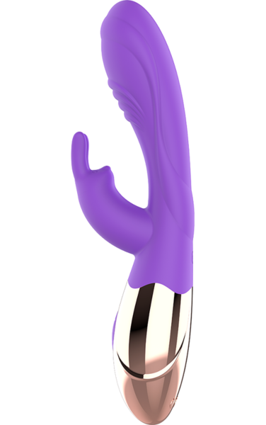 Vibromasseur rabbit Womanvibe Viora doré et lilas