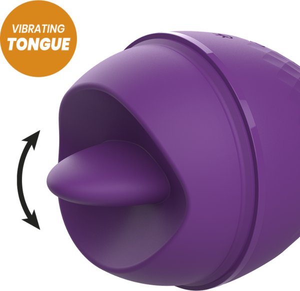 Vibromasseur clitoridien Rewolution Rewolingo avec ses pointes à langue dynamique et sa poignée en boucle