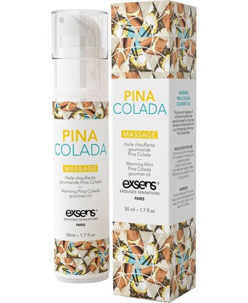Huile de massage Exsens Warming Gourmet, en dosette de 3 ml et en flacon de 50 ml