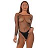 Bodystocking Lace Long Manches et Entrejambe Ouvert