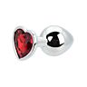 Butt Plug Toosh Heart Shaped Silver avec Pierre Rouge