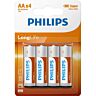 Piles AA Philips de haute qualité - Pack de 4