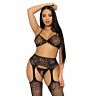 Ensemble lingerie Leg Avenue 3 pièces élégant et coquin