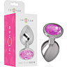 Plug anal en aluminium INTENSE avec bijou en cristal rond
