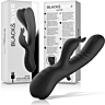 Vibrateur Rabbit Black&Silver Jamie - Double stimulation et silicone doux
