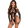 Body de Rejilla Leg Avenue avec Harnais et Liguero