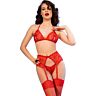 Ensemble de lingerie Chilirose CR 4848 en dentelle rouge
