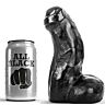 Gode réaliste ALL BLACK 17 cm souple et flexible