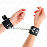 Menottes KINK Wrist Restraint réglables en nylon avec ceinture en cuir noir