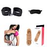 Coffret bondage soft pour débutants avec menottes, masque, cravache et corde