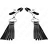 Pinces à tétons KINK - Cuir synthétique avec pompons 6 cm