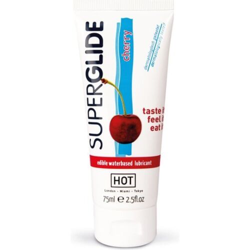 Lubrifiant comestible HOT Superglide cerise 75 ml
