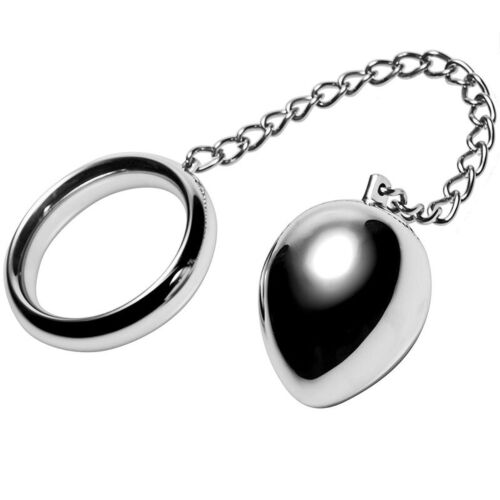Plug Anal BDSM Metal Hard 45mm avec Chaîne et Boule