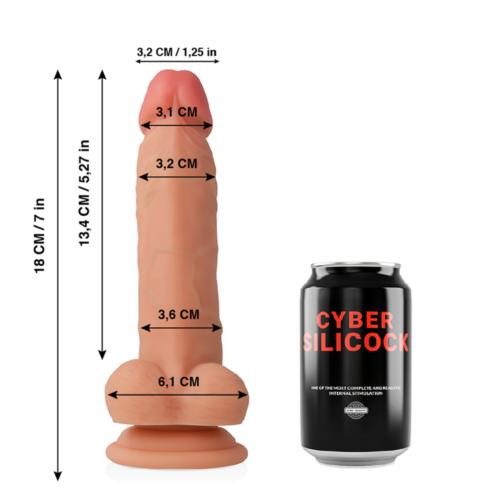 Dildo CYBER SILICOCK Jude Réaliste 18 cm en Silicone Liquide
