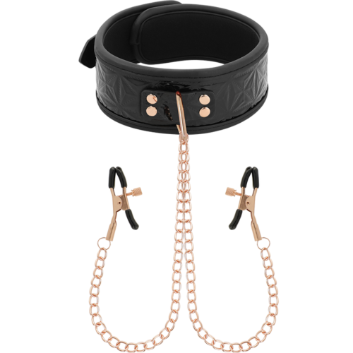 Collier Bondage BEGME Black Edition avec pinces ajustables