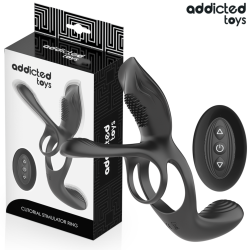 Anneau Vibrant Addicted Toys Double avec Stimulateur Clitoridien
