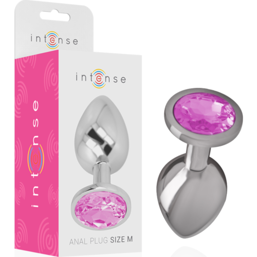 Plug anal en aluminium INTENSE avec bijou en cristal rond