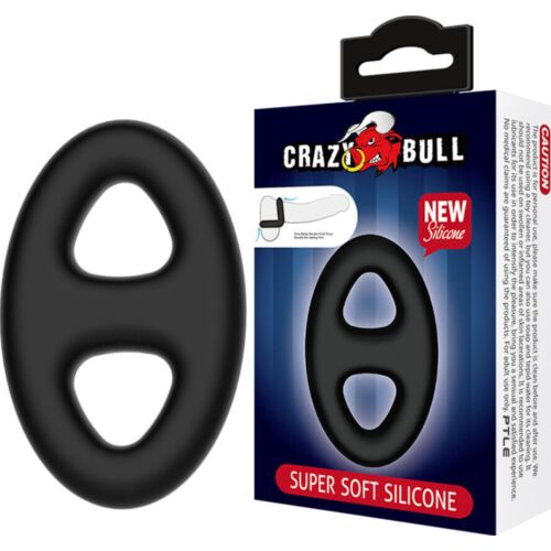 Anneau Double Crazy Bull en Silicone Ovale pour Homme