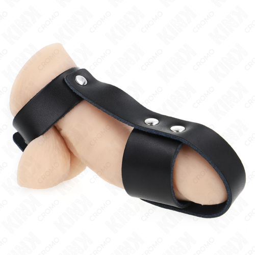 Anneau pénien KINK - Anneau cage cuir réglable