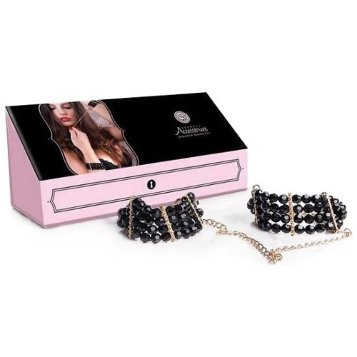 Menottes romantiques Secretplay avec perles noires.