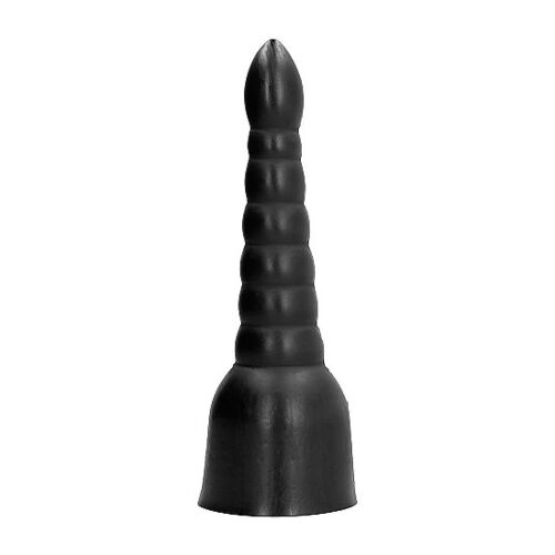 Dildo ALL BLACK 34 CM - Stimulation avec rainures