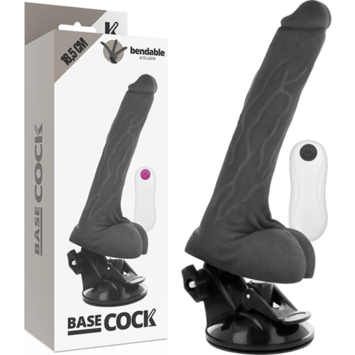 Vibrateur réaliste BASECOCK 18.5 cm avec télécommande