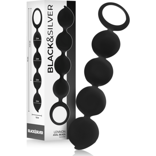 Perles anales BLACK&SILVER Lennon Rosario 15 cm
