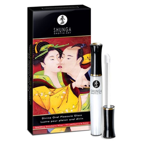 Gloss à lèvres Shunga Divine Fraise & Cava - Effet 3 en 1