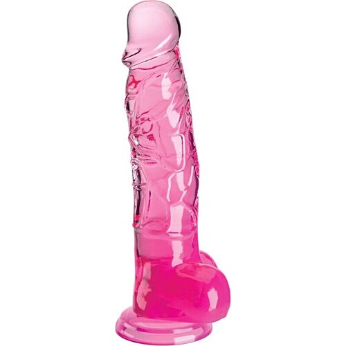 Pénis réaliste KING COCK Clear 16.5 cm avec testicules
