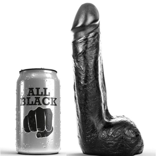 Dildo All Black 20 cm semi-réaliste pour un plaisir intense