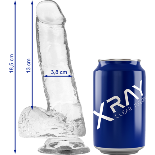 Dildo X RAY Clear 18.5 cm - Sensation réaliste
