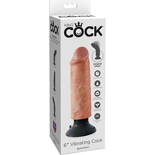 Gode vibrant KING COCK 15,24 cm réaliste