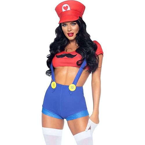 Costume sexy Mario Bros Leg Avenue avec gorra rouge