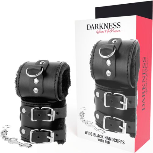 Menottes ajustables DARKNESS en cuir avec doublure