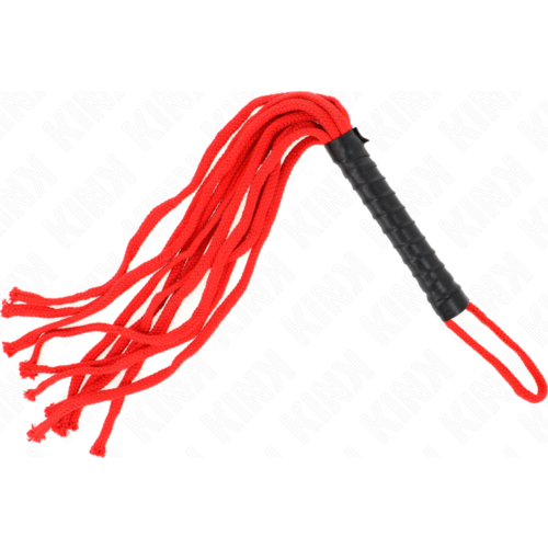 Fouet KINK - Corde Rouge 56 cm pour les jeux intimes