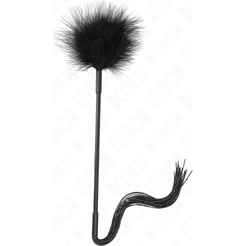 Látigo en silicone KINK avec plumes 47 cm