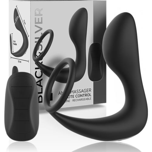 Vibrateur prostatique télécommande BLACK&SILVER Anal Massage