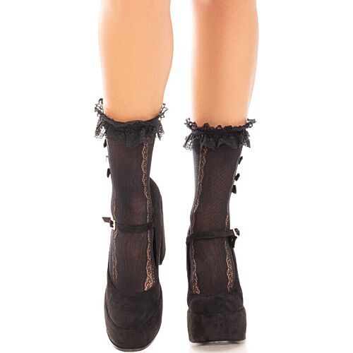 Médias Leg Avenue avec volants et cœurs élégants