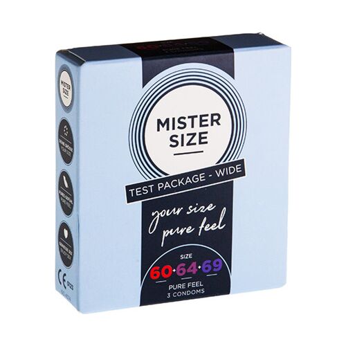 Pack de préservatifs Mister Size 60, 64 et 69 - Confort optimal